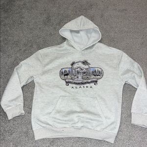 New Alaska Thick Hooded Hoodie Gray fleece sweatshirt without tag NWOT L Men’s